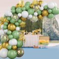 thumbnail image 2 of Kit con forma de arco con forma de guirnalda de globos, verde, dorado y blanco, 90 piezas, 2 of 2