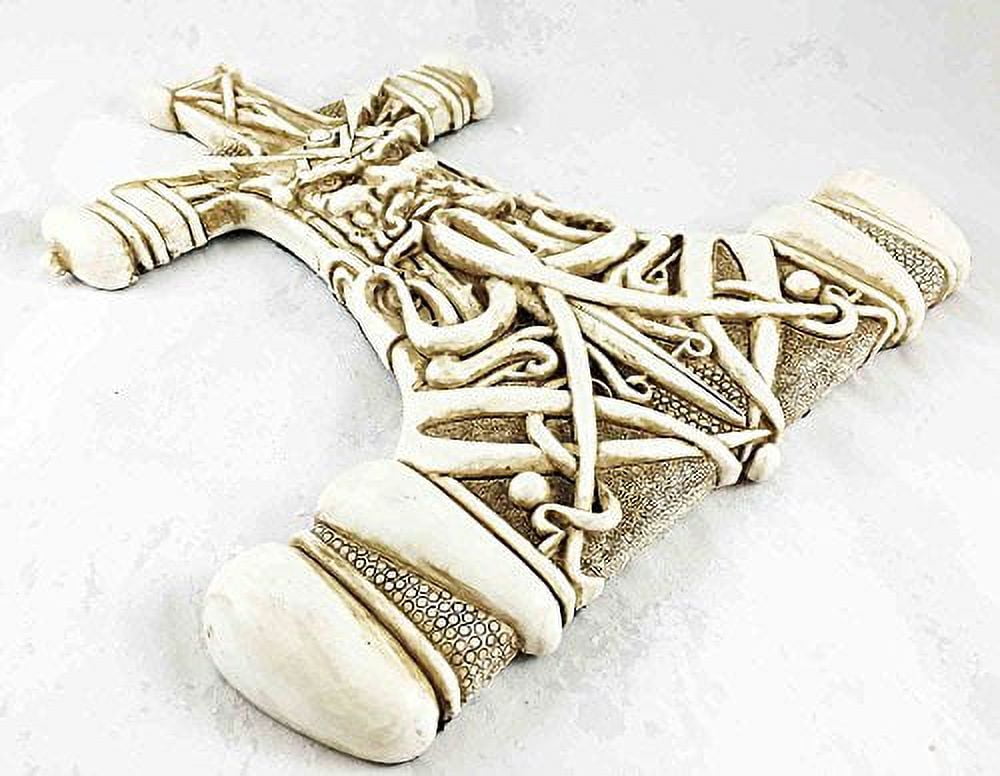 Thor’s Hammer Wall Plaque – Hand-Painted Mjolnir Resin Decor, 8 Inches, Indoor Hanging Art