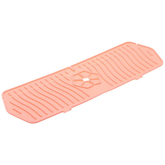 Protector de Salpicaduras de Cocina, 17.7" x 5.8" Tapete de Silicona para Grifo, Atrapa Agua de Baño, Cocina de Casa Rural y Caravana en Color Rosa