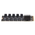 thumbnail image 2 of Tarjeta elevadora M.2 a SATA3.0 PH57 Tarjeta de expansión de disco duro de 5 puertos M.2 a SATA3.0 Tarjeta adaptadora PCI E a SATA con función PM, 2 of 14