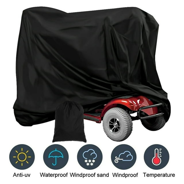 QJUHUNG Housse de Trottinette pour Personnes Âgées, Housse de Rangement Imperméable pour Fauteuil Roulant avec Sac de Rangement, Protection Extérieure Toutes Saisons, Crique