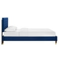 thumbnail image 2 of Modway Leah Chevron Tufted Performance Velvet King Platform Bed in Navy, 2 of 8