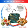 thumbnail image 4 of OBREWU Teal Gold Marble Women's Insulated Leakproof Large Lunch Bag, Oxford Cloth, 4 of 7