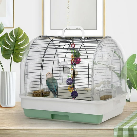 Ataucjin Bird Carriers Portable Parrot Travel Cage for Budgie, Portable Parrot Cage with Perches, Food Bowls for Budgie, Parakeet, Small Bird