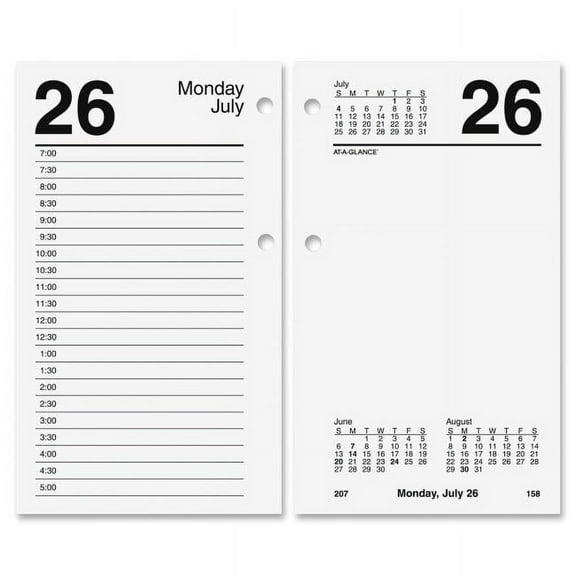 At A Glance  Recycled Calendar Refill - White