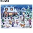 thumbnail image 1 of HOMFUN-pintura de diamante 5D DIY "regalo de Navidad", bordado de diamantes de imitación cuadrados/redondos, decoración artística, A00949, 1 of 3