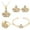 Gold, variant on SUSHANG Four-Piece Jewelry Set 4PCs Suit Gold Diamond Crown Design Pendant Necklace Earrings Bracelet Ring Sweet and Ladies Wedding Jewelry Set