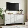 thumbnail image 5 of Yeshouse Fluted Sideboard Buffet, 61 Inch Storage Cabinet, 4-Door, Adjustable Shelves, 5 of 8