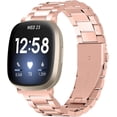 thumbnail image 1 of REQO Bracelet en Acier Inoxydable Compatible avec Fitbit Versa 4 / Fitbit Sense 2 / Fitbit Versa 3 / Fitbit Sense, Bracelets de Montre en Métal Réglables, Remplacement de Bracelet pour Femmes Hommes, 1 of 7