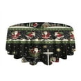 thumbnail image 5 of Black Christmas Santa Pattern Round Tablecloth 60"x60",Wrinkle Wipeable Table Cloth for Kitchen Dining Room Picnic Patio Party, 5 of 6