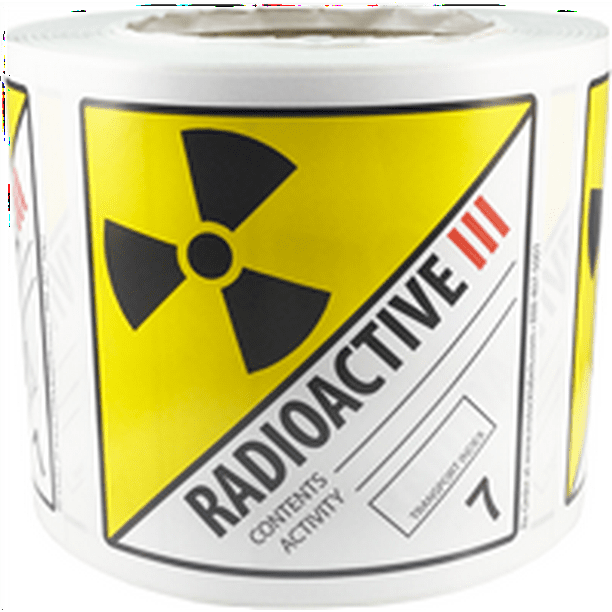 Hazard Class 7 D.O.T. Radioactive III Labels 4 x 4" Inch Square 500 Pack