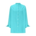 thumbnail image 6 of Mgmyaa Women's Button Down Shirt Long Sleeve Mid-Length Fall Tops Long Shirt Jackets, 6 of 9