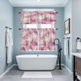 thumbnail image 4 of Pink Kitchen Curtains Valances and Tiers Set of 3 Modern Abstract Gradient Pink Geometric Texture Tier Curtains and Valance with Rod Pocket for Small Windows, 27.5"x24", 4 of 9