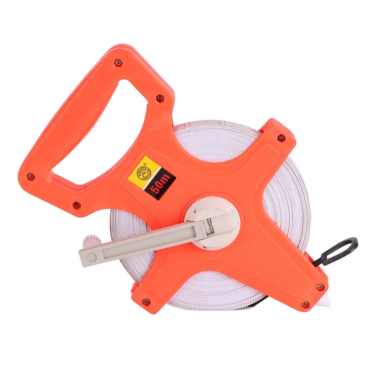 WRITWAA Engineering Tape Measure Measuring Stick Steel Tape Measure Orange Vinyl For Construction 1Pcs