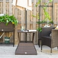 thumbnail image 1 of Table Basse en Rotin Brun Mixte avec Rangement et Trou pour Parasol - Table d'Appoint Extérieure de 21,3 Pouces, Cadre en Métal et Osier PE Résistant aux Intempéries pour Patio, Balcon et Salon, 1 of 7