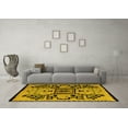 thumbnail image 3 of Ahgly Company Machine Washable Indoor Rectangle Abstract Yellow Modern Area Rugs, 7' x 9', 3 of 4