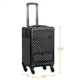 thumbnail image 2 of Yaheetech Aluminum Cosmetic Case Professional Makeup Train Case, Large Capacity Trolley Makeup Case with 4 Retractable Trays & 1 Smooth Sliding Drawer Black, 2 of 13