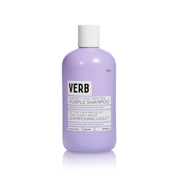 Verb Shampooing Violet - Shampooing Tonifiant Vegan pour Cheveux Blonds, Gris et Argentés - Sans Sulfate et Sans Parabènes - Correcteur de Couleur Violet pour Réduire les Tons Jaunes Cuivrés, 12 fl oz