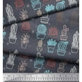 thumbnail image 3 of Soimoi Cotton Duck Fabric Dot & Cactus Tree Printed Craft Fabric by The Yard 42 Inch Wide, 3 of 3