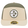 thumbnail image 2 of Men's New Era Light Beige/Olive Pittsburgh Steelers Two-Tone Color Pack Split Panel 59FIFTY Fitted Hat, 2 of 5