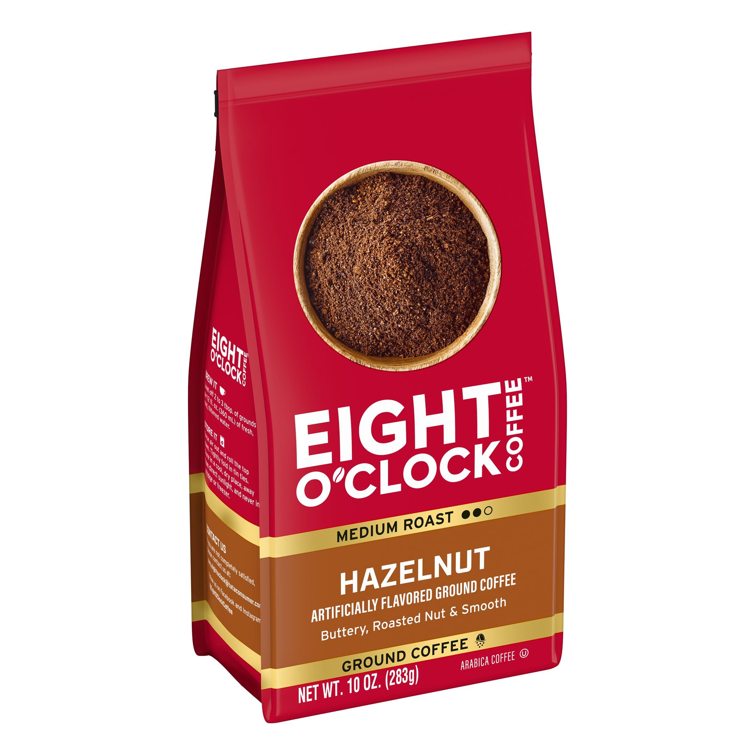 (2 pack) Eight O'Clock Coffee Hazelnut Ground Medium Roast Arabica Coffee 10 oz