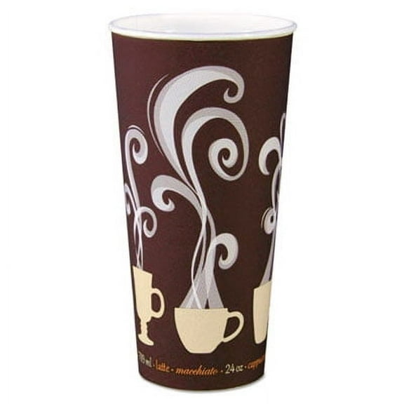 Dart DWTG24ST Thermoguard Insulated Paper Hot Cups, 24 Oz, Steam Print, 600/carton