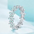 thumbnail image 4 of 925 Sterling Silver Dainty Daisy Rings Blue Flower Finger Rings for Women Stacking Promise Rings Fine Jewelry, 4 of 4