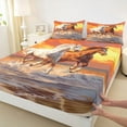 thumbnail image 3 of Feelyou White Brown Horse Full Size Sheets, Summer Ocean Beach Bed Sheets, Rustic Western Animal Sheet Sets, Super Cozy Room Decor, 4pcs, 3 of 7