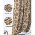 thumbnail image 6 of Brown Floral Blackout Curtains 96 Inch Length 2 Panels Set, Vintage Rustic Flowers Botanical Spring Full Shading Curtains for Windows, Blackout Curtains for Bedroom Living Room 52"x96", 6 of 8