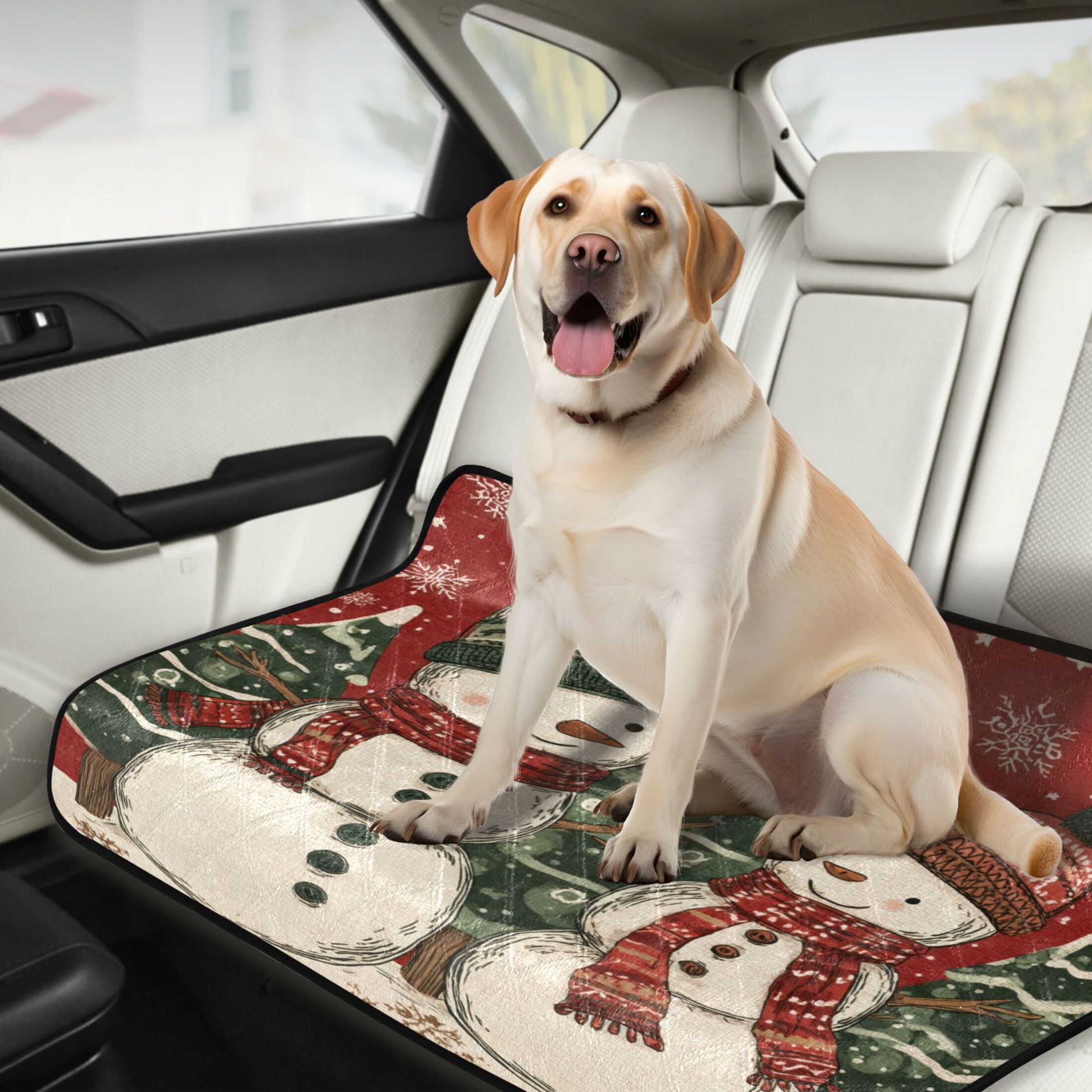Qxltty Snowman Twins Cat litter Pads Pet Set of 2 Diaper Mats Center Anti-leakage Layer Absorbent Soft and Comfortable