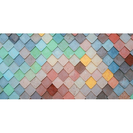 Fluorescent Decorative Ceiling Light Covers 2ft X 4ft Film Colorful Tiles