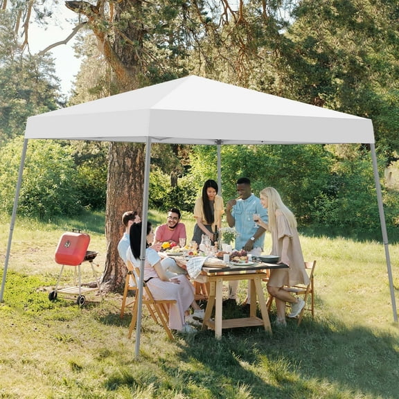 Outdoor Basic 8'x 8'Pop up Canopy Tent,Instant Canopies,Shade Tents with Carrying Bag,White