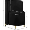 thumbnail image 3 of Meridian Furniture Rotunda Black Velvet Rounded Back Accent Chair in Gold Finish, 3 of 7