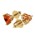thumbnail image 2 of Clara Pucci 1 ct Brilliant Heart Cut Studs VVS1 Genuine Conflict free Red Zircon Solid 18K Yellow Gold Designer Everyday Earrings Screw back, 2 of 5