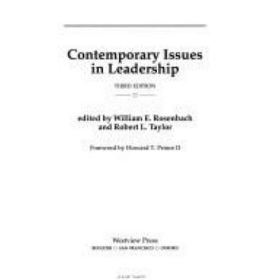 Pre-Owned Contemporary Issues In Leadership: Third Edition (Paperback) 081331755X 9780813317557