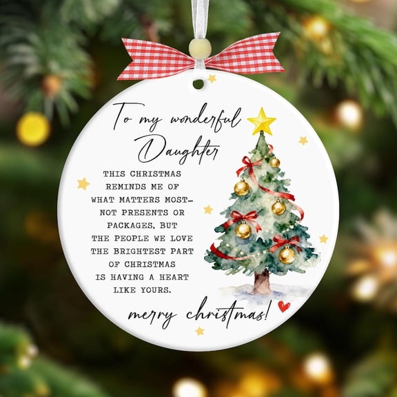 To My Daughter Christmas Ornament, Sentimental Mom & Dad Gift, Personalized Holiday Keepsake, 2025 Xmas Ornament