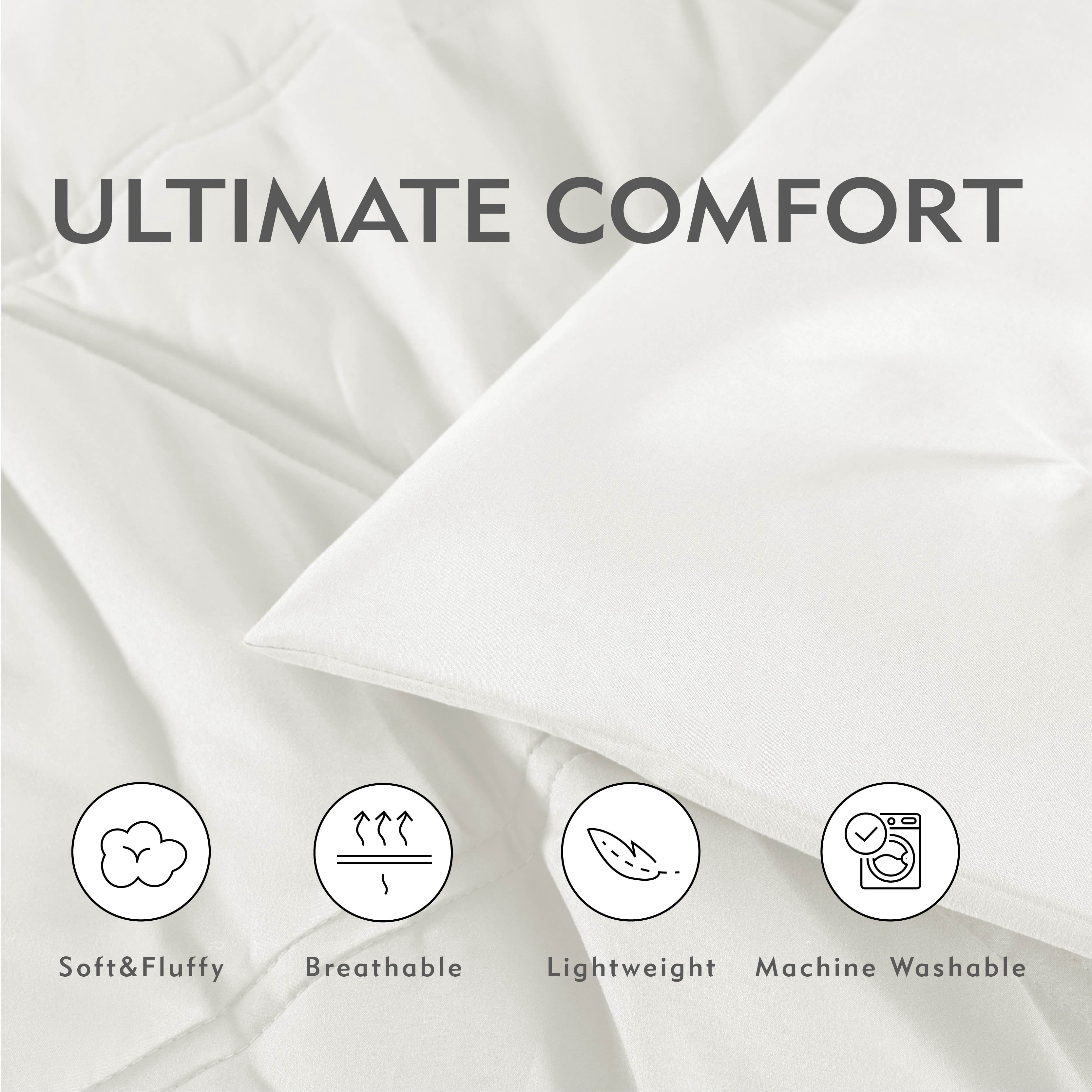 Notticasa 3-Piece Bedding Set,Solid Color Diamond Pattern,Soft Quilt Bedding Sets,For All Seasons,Includes 1 Comforter and 2 Pillow Shams,White,Queen