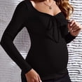 thumbnail image 6 of Ezubbcny Maternity Clothes for Women Solid Long Sleeve Pullover Blouses Casual Basic Fall Pregnant Tops Soft Breathable Mama Clothes Slim Maternity Sweater Shirt Outfits, 6 of 7
