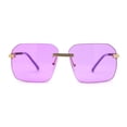 thumbnail image 2 of Mens Luxury Rimless Pimp Baller Rectangle Sunglasses Gold Purple, 2 of 4