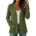 thumbnail image 2 of MSJUHEG Womens Ribbed Cardigan Womens Long Sleeve Cardigan Summer Boleromesh Sweaters Cropped Boho Crochet Shrug Light Weight Cardigan Hollow Out Swimwear Cover Ups for Spring Summer Green 2xl, 2 of 4