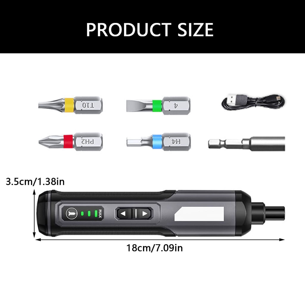 Portable 4V Electric Screwdriver Set with Adjustable Torques and Type C Charging for Household Maintenance