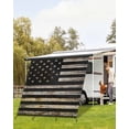 thumbnail image 4 of 4th of July RV Awning Sun Shade Screen 9'X7' Vintage American Flag Mesh Sunscreen Old Retro Wood Grain Awning Shade Screen with Zipper UV Blocker Completed Kits for RV Motorhome Camper, 4 of 7