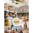 thumbnail image 5 of Beige Flowers Table Cloth, Farmhouse Botanical Floral Green Leaves Waterproof Tablecloth for Rectangle Tables, Reusable Washable Fabric Table Cover for Restaurant Kitchen Dining Tables 54"x108", 5 of 6
