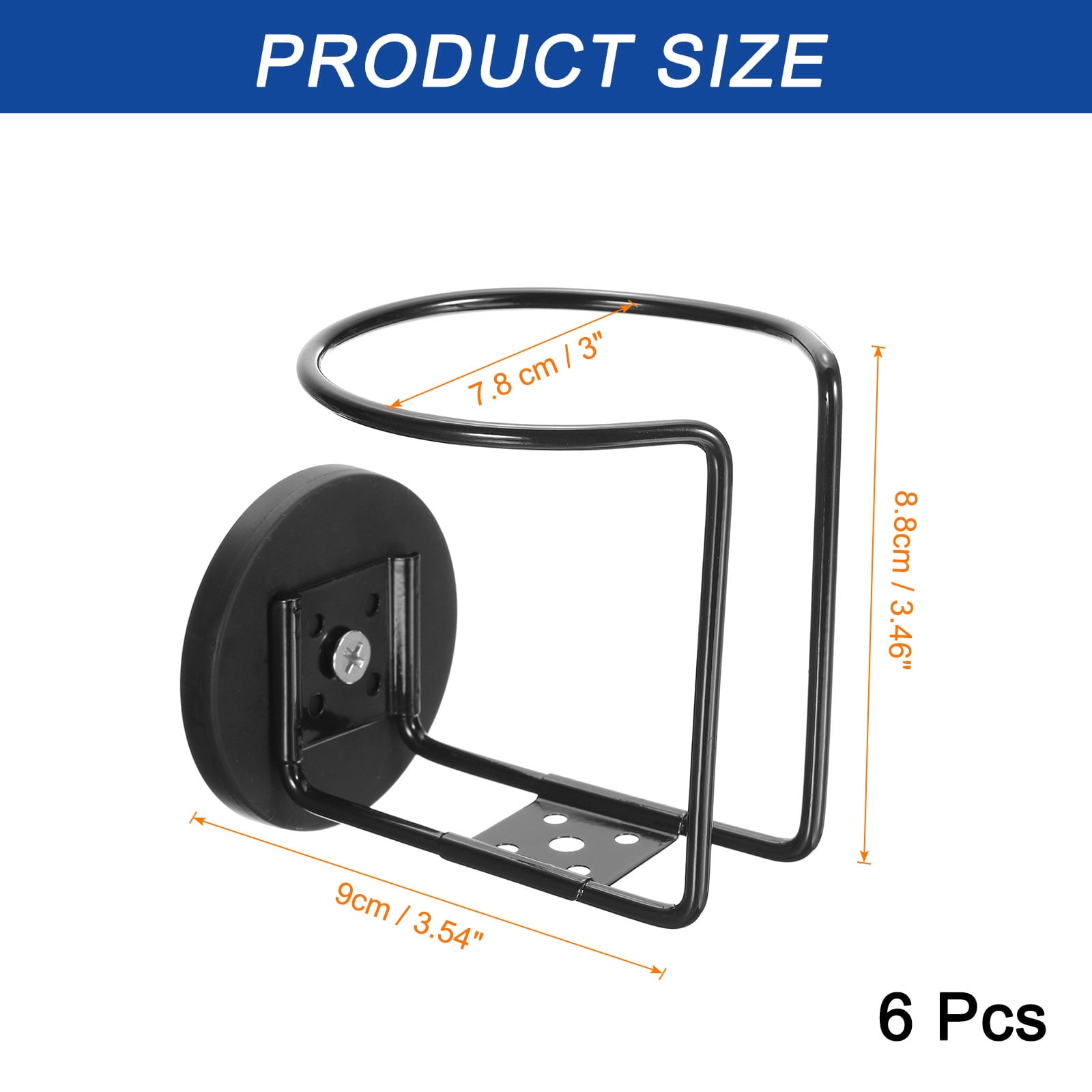 Unique Bargains Magnetic Cup Holder for Treadmill Mower Automotive 6Pcs Black