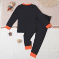 thumbnail image 4 of TOWED22 Halloween Pajamas Kid Boys/Girls Skeleton Glow In The Dark Print Clothes Long Sleeve 2pc Tee/Pants Pjs Set Toddler Holiday Sleepwear Outfits(Gold,5-6 Y), 4 of 8