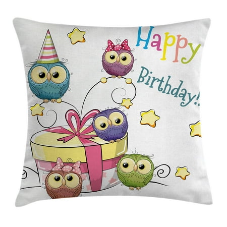 Birthday Decorations For Kids Throw Pillow Cushion Cover Sketchy
