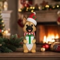 thumbnail image 4 of German Shepherd Christmas Figurine with Santa Hat and Gift Box, Multicolor, 4 of 7