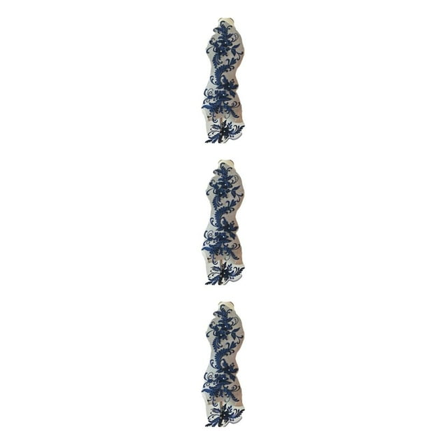 Youkk Add Touch Of Sophistication With Lace Applique Patch Clothing Suitable Wavy blue 3Set