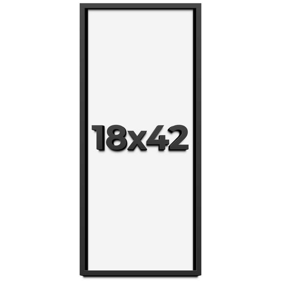 18x42 Shadow Box Frame Black | 1 inches Deep Real Wood Contemporary Shadowbox Display Frame | UV