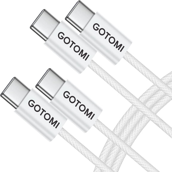 Gotomi USB C Cable, 2Pack 6.6ft 100W PD Fast Charging USB Type C Charger Cord Braided for iPhone 17 15 16 Series, iPad, MacBook Pro, Samsung & More